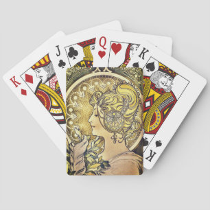 Alfons Mucha, La Plume Playing Cards