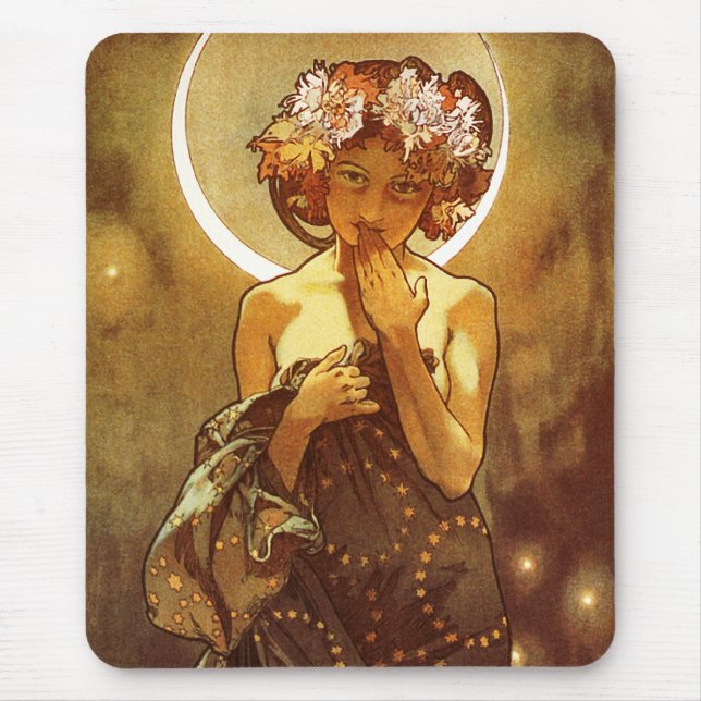 Alfons Mucha: Luna Mouse Mat (Front)