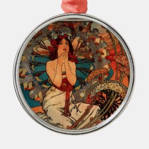 Alfons Mucha Monaco Monte Carlo Metal Tree Decoration