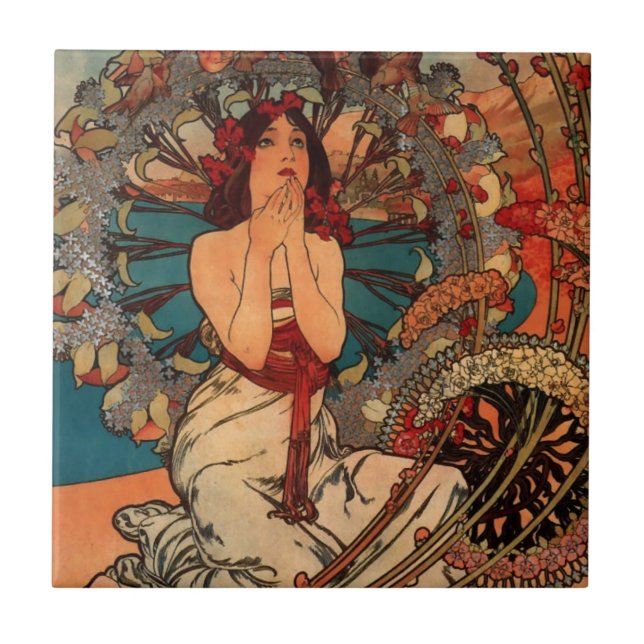 Alfons Mucha Monaco Monte Carlo Tile (Front)