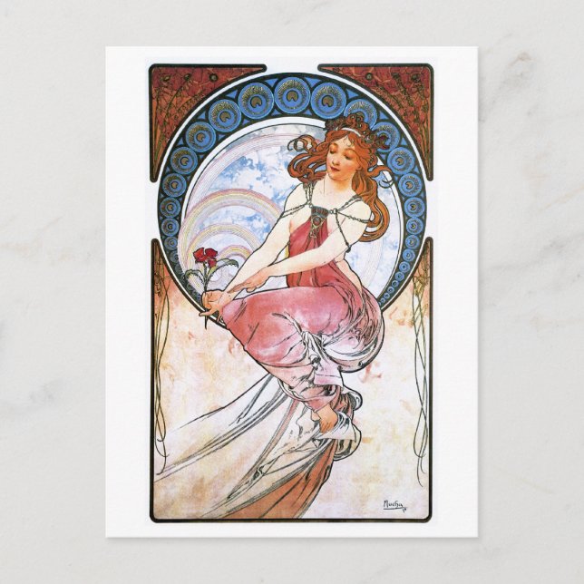 Alfons Mucha: Muse of Painting Postcard (Front)