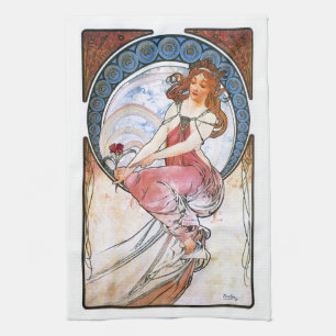 Alfons Mucha: Muse of Painting Tea Towel