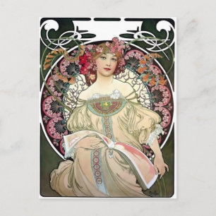 Alfons Mucha Reverie 1897 Postcard