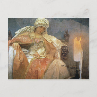Alfons Mucha ~ Women with Burning Candle Postcard