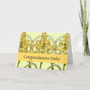 Alfonse Mucha Art Nouveau Lily Floral Pattern Card