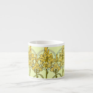 Alfonse Mucha Art Nouveau Lily Floral Pattern Espresso Cup