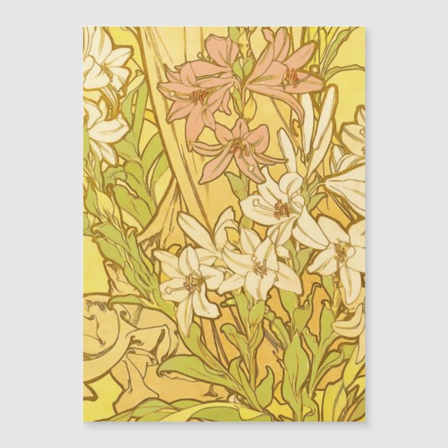 Alfonse Mucha Art Nouveau lily flowers (Front)