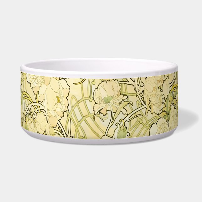 Alfonse Mucha Art Nouveau Peonies Botanical Art (Front)