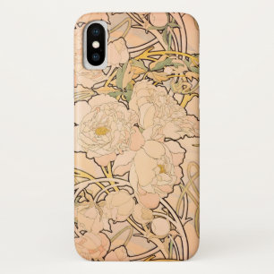 Alfonse Mucha Art Nouveau Peonies iPhone X Case