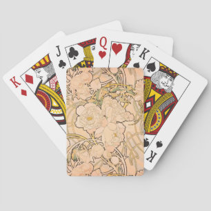 Alfonse Mucha Art Nouveau Peonies Playing Cards