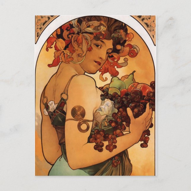 Alfonse Mucha Fruit Postcard (Front)