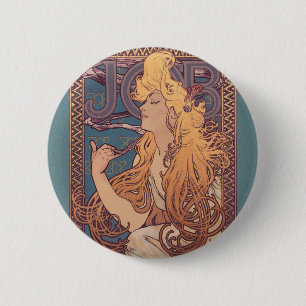 Alfonse Mucha Job Art Nouveau woman 6 Cm Round Badge