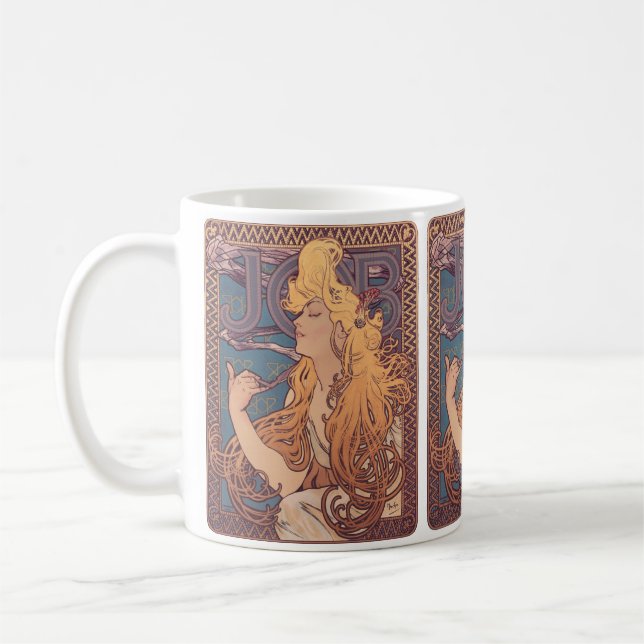 Alfonse Mucha Job Art Nouveau woman Coffee Mug (Left)