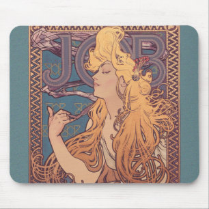 Alfonse Mucha Job Art Nouveau woman Mouse Mat