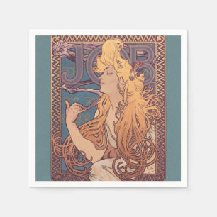 Alfonse Mucha Job Art Nouveau woman Napkin