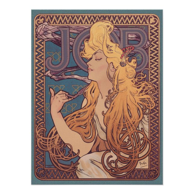Alfonse Mucha Job Art Nouveau woman Poster (Front)