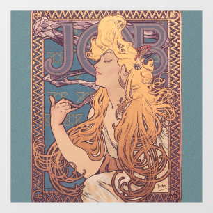 Alfonse Mucha Job Art Nouveau woman Window Cling