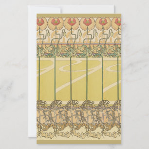 Alfonse Mucha Poppies Art Nouveau Floral Wallpaper