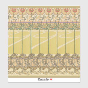 Alfonse Mucha Poppies Art Nouveau Floral Wallpaper