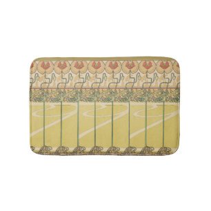 Alfonse Mucha Poppies Art Nouveau Floral Wallpaper Bath Mat