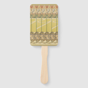 Alfonse Mucha Poppies Art Nouveau Floral Wallpaper Hand Fan