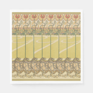Alfonse Mucha Poppies Art Nouveau Floral Wallpaper Napkin
