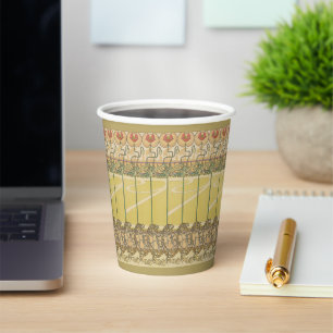 Alfonse Mucha Poppies Art Nouveau Floral Wallpaper Paper Cups