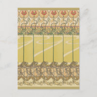 Alfonse Mucha Poppies Art Nouveau Floral Wallpaper
