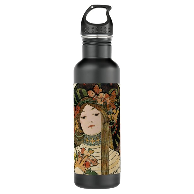 Alfonse Mucha Trappistine Nouveau 710 Ml Water Bottle (Front)