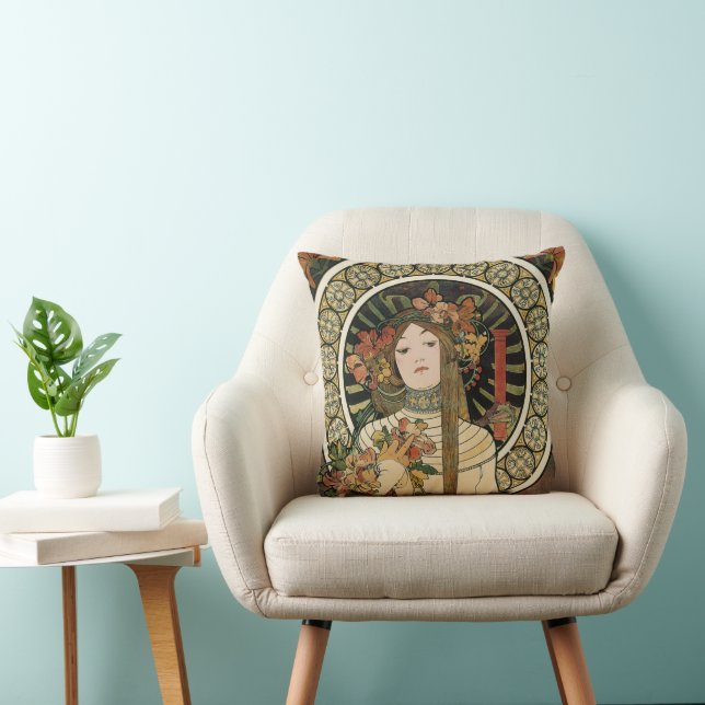 Alfonse Mucha Trappistine Nouveau Cushion (Chair)