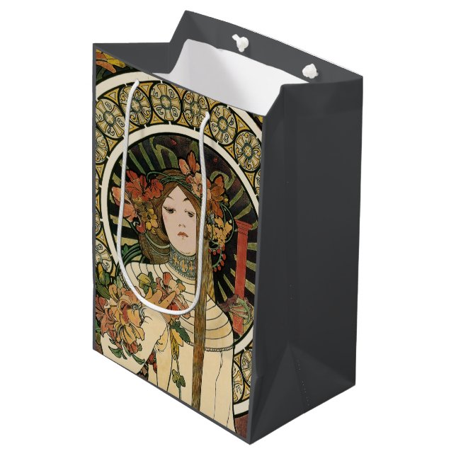 Alfonse Mucha Trappistine Nouveau Medium Gift Bag (Front Angled)