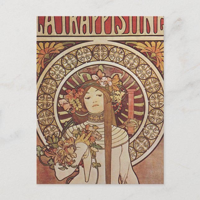 Alfonse Mucha Trappistine Nouveau Postcard (Front)
