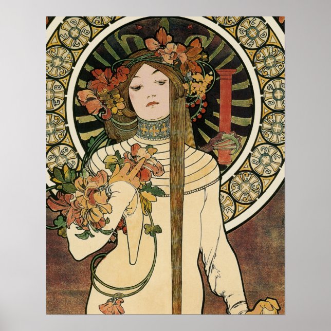 Alfonse Mucha Trappistine Nouveau Vintage Poster (Front)