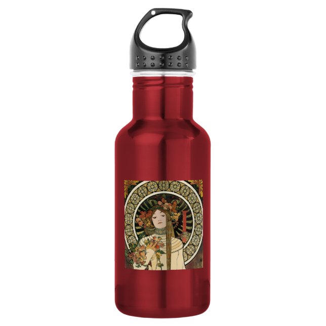 Alfonse Mucha Trappistine Nouveau Vintage Poster 532 Ml Water Bottle (Front)