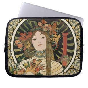 Alfonse Mucha Trappistine Nouveau Vintage Poster Laptop Sleeve