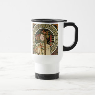 Alfonse Mucha Trappistine Nouveau Vintage Poster Travel Mug