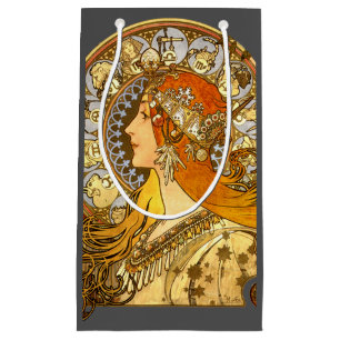 Alfonse Mucha Zodiac Art Nouveau Woman Small Gift Bag