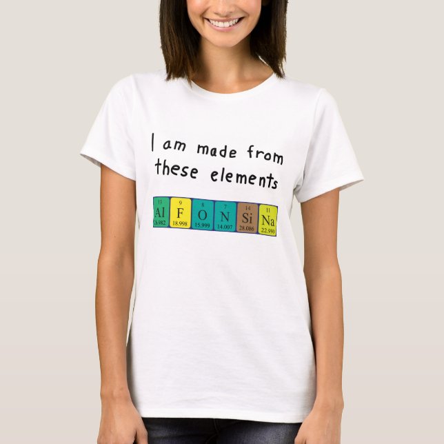 Alfonsina periodic table name shirt (Front)