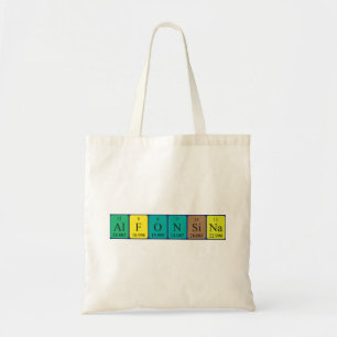 Alfonsina periodic table name tote bag