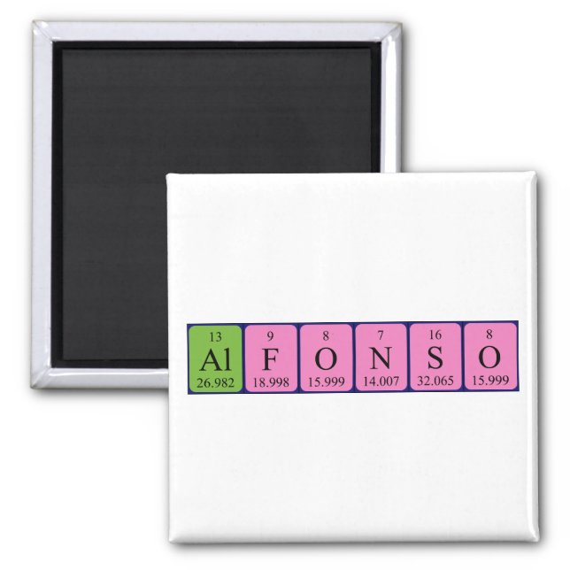 Alfonso periodic table name magnet (Front)