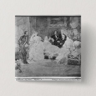 Alfred de Musset  Eugene Delacroix 15 Cm Square Badge