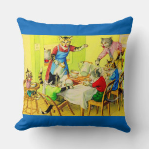 Alfred Mainzer cats Dinner Disaster print Cushion