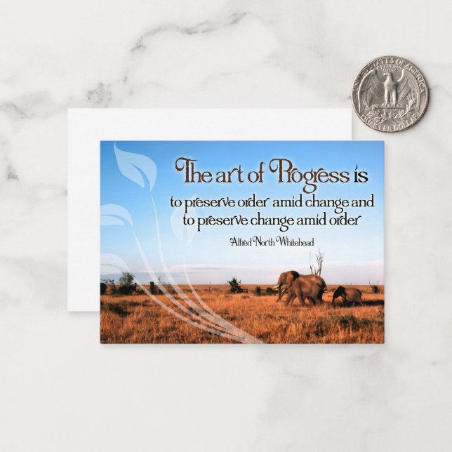 Alfred North Whitehead Inspirational Quote Card (Front/Back In Situ)