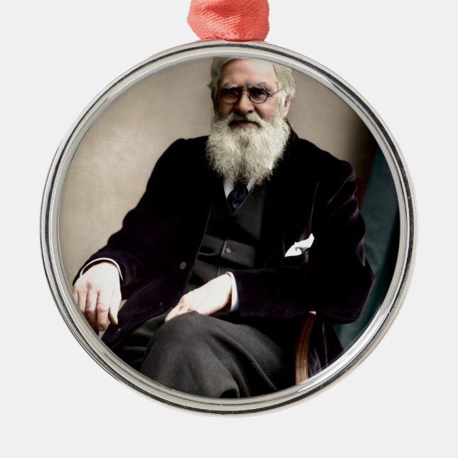Alfred Russel Wallace c1895 Metal Tree Decoration (Front)