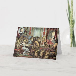 Alfred Schneider Lions In Parlour Vintage Theatre Holiday Card