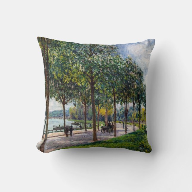 Alfred Sisley - Allee of Chestnut Trees Cushion (Front)