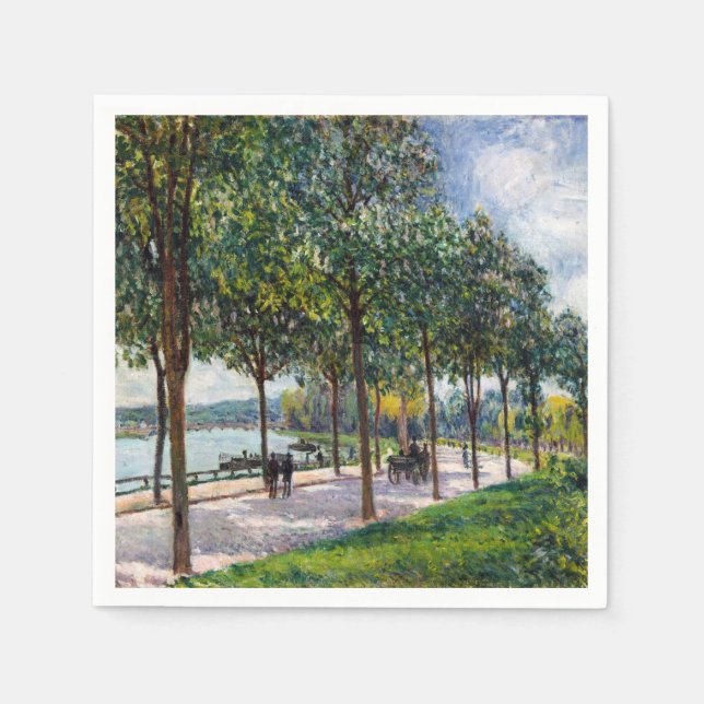 Alfred Sisley - Allee of Chestnut Trees Napkin (Front)