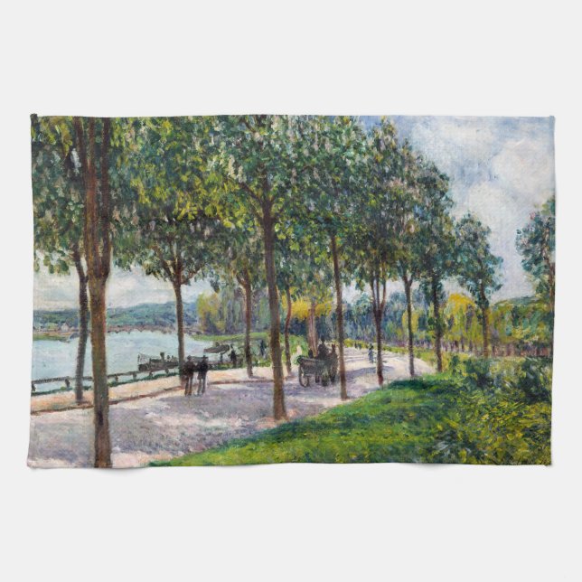 Alfred Sisley - Allee of Chestnut Trees Tea Towel (Horizontal)