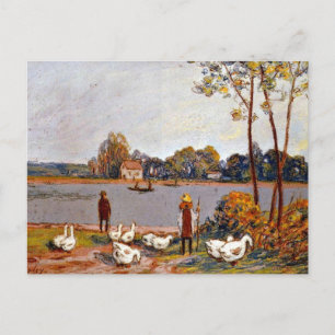 Alfred Sisley art: By The River Loing Postcard