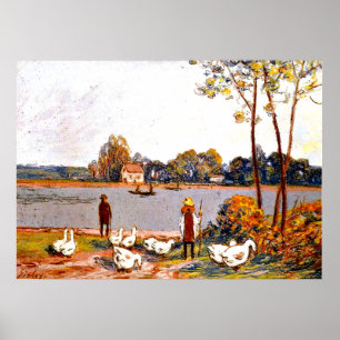 Alfred Sisley art: By The River Loing, Poster